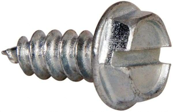 Value Collection - #7 Hex Washer Head Slotted Sheet Metal Screw - Steel, 3/8" Length Under Head, AISI 1016, ASME B18.6.3, ASME B18.6.4 & SAE J933, Grade 1016-1024 - Americas Industrial Supply