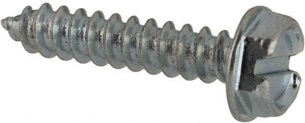 Value Collection - #7 Hex Washer Head Slotted Sheet Metal Screw - Steel, 3/4" Length Under Head, AISI 1016, ASME B18.6.3, ASME B18.6.4 & SAE J933, Grade 1016-1024 - Americas Industrial Supply