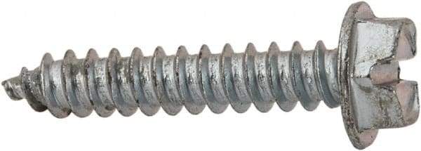 Value Collection - #8 Hex Washer Head Slotted Sheet Metal Screw - Steel, 7/8" Length Under Head, AISI 1016, ASME B18.6.3, ASME B18.6.4 & SAE J933, Grade 1016-1024 - Americas Industrial Supply