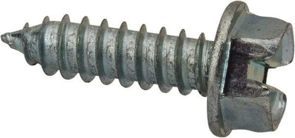 Value Collection - 1/4" Hex Washer Head Slotted Sheet Metal Screw - Steel, 7/8" Length Under Head, AISI 1016, ASME B18.6.3, ASME B18.6.4 & SAE J933, Grade 1016-1024 - Americas Industrial Supply