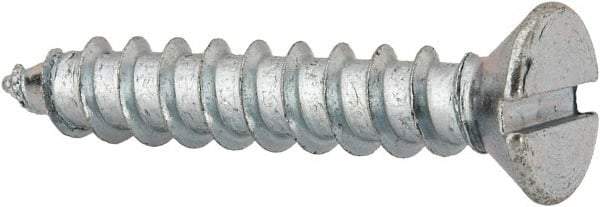 Value Collection - #12 Flat Head Slotted Sheet Metal Screw - Steel, 1-1/4" OAL, AISI 1016, ASME B18.6.3, ASME B18.6.4 & SAE J933, Grade 1016-1024 - Americas Industrial Supply