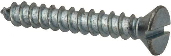 Value Collection - #12 Flat Head Slotted Sheet Metal Screw - Steel, 1-1/2" OAL, AISI 1016, ASME B18.6.3, ASME B18.6.4 & SAE J933, Grade 1016-1024 - Americas Industrial Supply