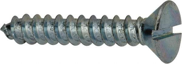 Value Collection - #14 Flat Head Slotted Sheet Metal Screw - Steel, 1-1/2" OAL, AISI 1016, ASME B18.6.3, ASME B18.6.4 & SAE J933, Grade 1016-1024 - Americas Industrial Supply