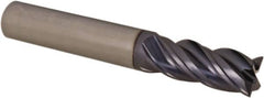 SGS - 3/8", 4 Flute, Single End, Solid Carbide, 0.01" Corner Radius End Mill - 2-1/2" OAL, Right Hand Flute, 7/8" LOC, Right Hand Cut - Americas Industrial Supply