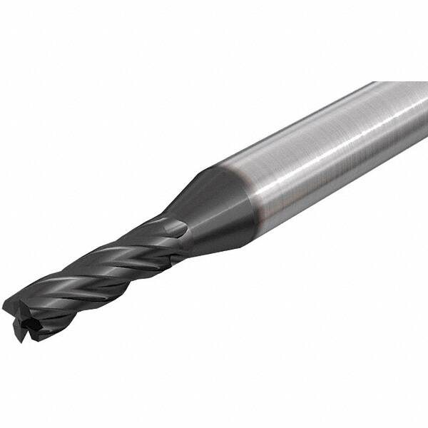 Iscar - 11.5mm, 22mm LOC, 12mm Shank Diam, 75mm OAL, 4 Flute, Solid Carbide Square End Mill - Single End, TiAlN Finish, Spiral Flute, 30° Helix, Right Hand Cut, Right Hand Flute - Americas Industrial Supply