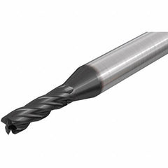 Iscar - 11.5mm, 22mm LOC, 12mm Shank Diam, 75mm OAL, 4 Flute, Solid Carbide Square End Mill - Single End, TiAlN Finish, Spiral Flute, 30° Helix, Right Hand Cut, Right Hand Flute - Americas Industrial Supply