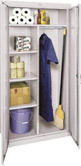 Sandusky Lee - 5 Shelf Combination Storage Cabinet - Steel, 36" Wide x 24" Deep x 72" High, Gray - Americas Industrial Supply