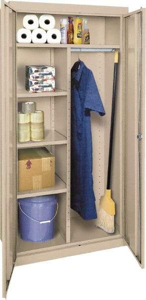 Sandusky Lee - 5 Shelf Combination Storage Cabinet - Steel, 36" Wide x 24" Deep x 78" High, Tan - Americas Industrial Supply