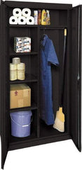 Sandusky Lee - 5 Shelf Combination Storage Cabinet - Steel, 36" Wide x 24" Deep x 78" High, Black - Americas Industrial Supply