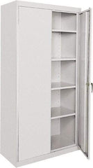 Sandusky Lee - 5 Shelf Locking Storage Cabinet - Steel, 36" Wide x 18" Deep x 72" High, Gray - Americas Industrial Supply