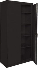 Sandusky Lee - 5 Shelf Locking Storage Cabinet - Steel, 36" Wide x 18" Deep x 72" High, Black - Americas Industrial Supply