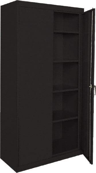 Sandusky Lee - 5 Shelf Locking Storage Cabinet - Steel, 36" Wide x 24" Deep x 72" High, Black - Americas Industrial Supply
