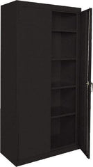 Sandusky Lee - 5 Shelf Locking Storage Cabinet - Steel, 36" Wide x 24" Deep x 72" High, Black - Americas Industrial Supply