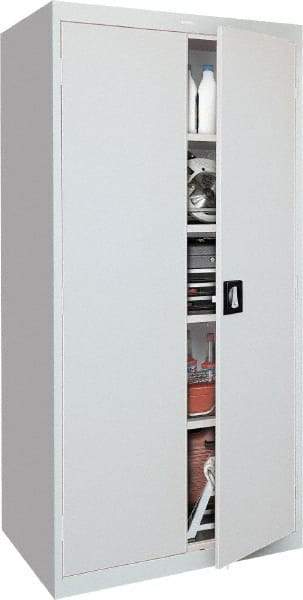 Sandusky Lee - 5 Shelf Locking Storage Cabinet - Steel, 36" Wide x 24" Deep x 72" High, Gray - Americas Industrial Supply