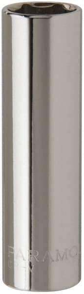 Paramount - 1/2" Drive, Deep Hand Socket - 6 Points, 3-3/32" OAL, Steel, Chrome Finish - Americas Industrial Supply