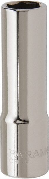 Paramount - 1/2" Drive, Deep Hand Socket - 6 Points, 3-3/32" OAL, Steel, Chrome Finish - Americas Industrial Supply