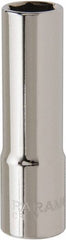 Paramount - 1/2" Drive, Deep Hand Socket - 6 Points, 3-3/32" OAL, Steel, Chrome Finish - Americas Industrial Supply