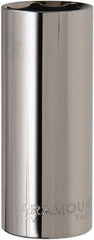 Paramount - 1/2" Drive, Deep Hand Socket - 6 Points, 3-3/32" OAL, Steel, Chrome Finish - Americas Industrial Supply