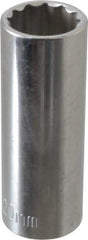 Paramount - 1/2" Drive, Deep Hand Socket - 12 Points, 3-3/32" OAL, Steel, Chrome Finish - Americas Industrial Supply