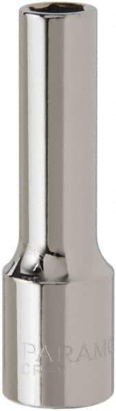 Paramount - 1/2" Drive, Deep Hand Socket - 6 Points, 3-3/32" OAL, Steel, Chrome Finish - Americas Industrial Supply