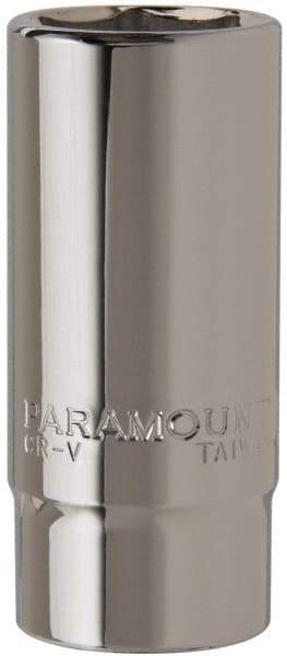 Paramount - 1-1/8", 3/4" Drive, Deep Hand Socket - 6 Points, 3-1/2" OAL, Steel, Chrome Finish - Americas Industrial Supply