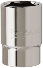 Paramount - 3/4", 1/2" Drive, Standard Hand Socket - 6 Points, 1-1/2" OAL, Steel, Chrome Finish - Americas Industrial Supply