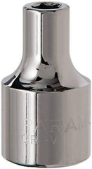 Paramount - 1/4", 1/2" Drive, Standard Hand Socket - 6 Points, 1-1/2" OAL, Steel, Chrome Finish - Americas Industrial Supply