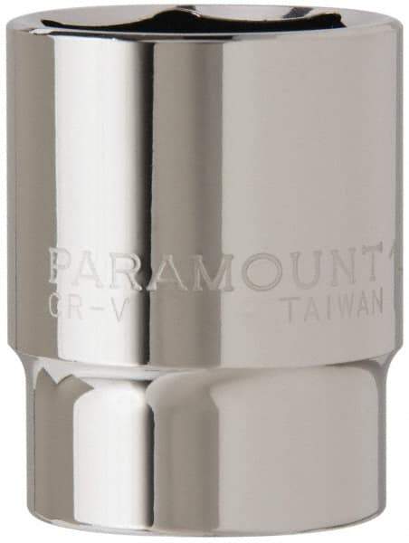 Paramount - 1-1/16", 1/2" Drive, Standard Hand Socket - 6 Points, 1-1/2" OAL, Steel, Chrome Finish - Americas Industrial Supply