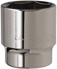 Paramount - 1-1/4", 1/2" Drive, Standard Hand Socket - 6 Points, 1-1/2" OAL, Steel, Chrome Finish - Americas Industrial Supply