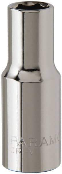 Paramount - 3/8" Drive, Deep Hand Socket - 6 Points, 1-15/16" OAL, Steel, Chrome Finish - Americas Industrial Supply