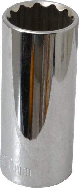 Paramount - 3/8" Drive, Deep Hand Socket - 12 Points, 2-1/2" OAL, Steel, Chrome Finish - Americas Industrial Supply