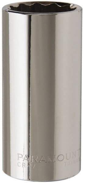 Paramount - 7/8", 3/8" Drive, Deep Hand Socket - 12 Points, 2-1/2" OAL, Steel, Chrome Finish - Americas Industrial Supply