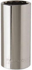 Paramount - 7/8", 3/8" Drive, Deep Hand Socket - 12 Points, 2-1/2" OAL, Steel, Chrome Finish - Americas Industrial Supply