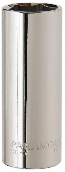 Paramount - 11/16", 3/8" Drive, Deep Hand Socket - 6 Points, 2-1/2" OAL, Steel, Chrome Finish - Americas Industrial Supply