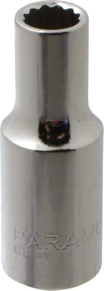 Paramount - 3/8" Drive, Deep Hand Socket - 12 Points, 1-15/16" OAL, Steel, Chrome Finish - Americas Industrial Supply