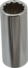 Paramount - 3/8" Drive, Deep Hand Socket - 12 Points, 2-1/2" OAL, Steel, Chrome Finish - Americas Industrial Supply