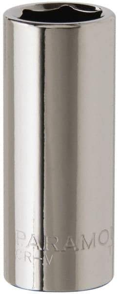 Paramount - 3/8" Drive, Deep Hand Socket - 6 Points, 1-15/16" OAL, Steel, Chrome Finish - Americas Industrial Supply