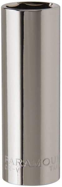 Paramount - 3/8" Drive, Deep Hand Socket - 6 Points, 2-1/2" OAL, Steel, Chrome Finish - Americas Industrial Supply