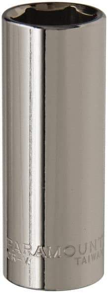 Paramount - 3/8" Drive, Deep Hand Socket - 6 Points, 2-1/2" OAL, Steel, Chrome Finish - Americas Industrial Supply