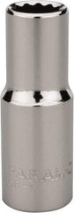 Paramount - 3/8", 3/8" Drive, Deep Hand Socket - 12 Points, 1-15/16" OAL, Steel, Chrome Finish - Americas Industrial Supply