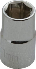 Paramount - 3/8" Drive, Standard Hand Socket - 6 Points, 1-3/16" OAL, Steel, Chrome Finish - Americas Industrial Supply