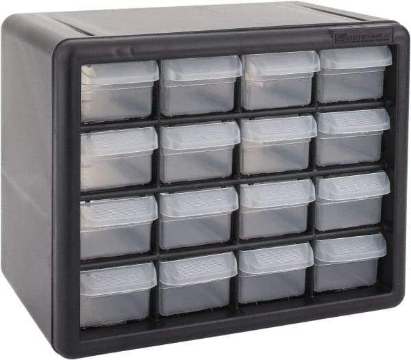 Akro-Mils - 16 Drawer, Small Parts Cabinet - 6-3/8" Deep x 10-9/16" Wide x 8-1/2" High - Americas Industrial Supply
