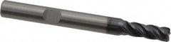 Kennametal - 4 Flute Solid Carbide Roughing & Finishing Corner Chamfer End Mill - AlTiN Finish, Weldon Shank, 38° Helix, Centercutting - Americas Industrial Supply