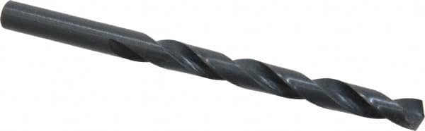 Precision Twist Drill - Letter Q 135° High Speed Steel Jobber Drill - Oxide Finish, Right Hand Cut, Spiral Flute, Straight Shank, 4-3/4" OAL, Split Point - Americas Industrial Supply