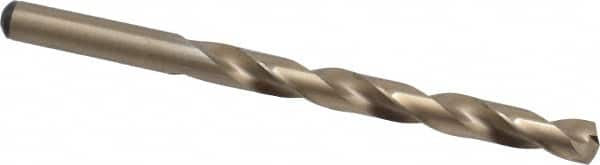Precision Twist Drill - 0.302" 135° Cobalt Jobber Drill - Oxide/Gold Finish, Right Hand Cut, Spiral Flute, Straight Shank, 4-3/8" OAL, Split Point - Americas Industrial Supply