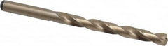 Precision Twist Drill - 0.302" 135° Cobalt Jobber Drill - Oxide/Gold Finish, Right Hand Cut, Spiral Flute, Straight Shank, 4-3/8" OAL, Split Point - Americas Industrial Supply
