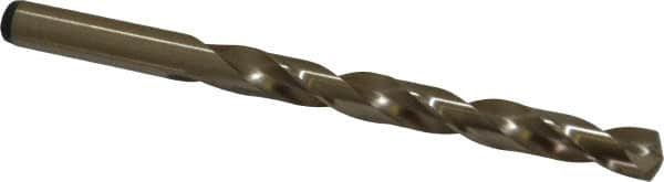 Precision Twist Drill - 0.368" 135° Cobalt Jobber Drill - Oxide/Gold Finish, Right Hand Cut, Spiral Flute, Straight Shank, 5" OAL, Split Point - Americas Industrial Supply