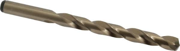 Precision Twist Drill - 0.386" 135° Cobalt Jobber Drill - Oxide/Gold Finish, Right Hand Cut, Spiral Flute, Straight Shank, 5-1/8" OAL, Split Point - Americas Industrial Supply
