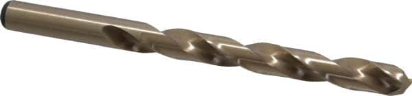Precision Twist Drill - 0.404" 135° Cobalt Jobber Drill - Oxide/Gold Finish, Right Hand Cut, Spiral Flute, Straight Shank, 5-1/4" OAL, Split Point - Americas Industrial Supply