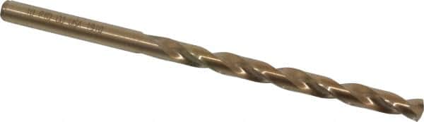 Precision Twist Drill - #10 135° Cobalt Jobber Drill - Oxide/Gold Finish, Right Hand Cut, Spiral Flute, Straight Shank, 3-5/8" OAL, Split Point - Americas Industrial Supply